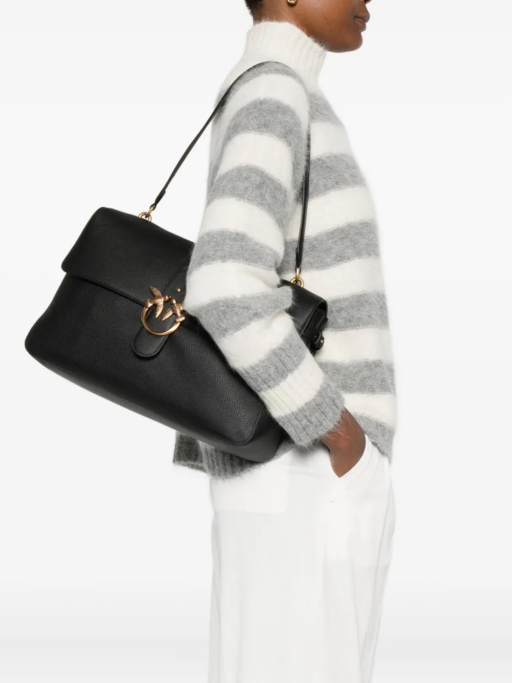 Pinko Love One Leather Shoulder Bag