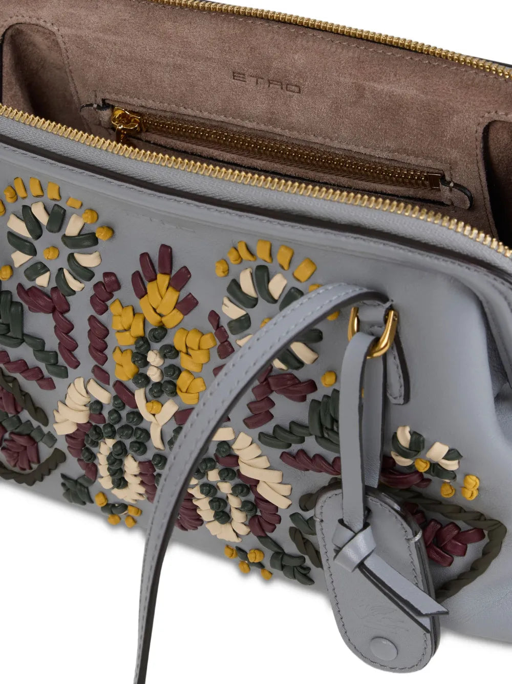 Etro Embroidered Leather Shoulder Bag