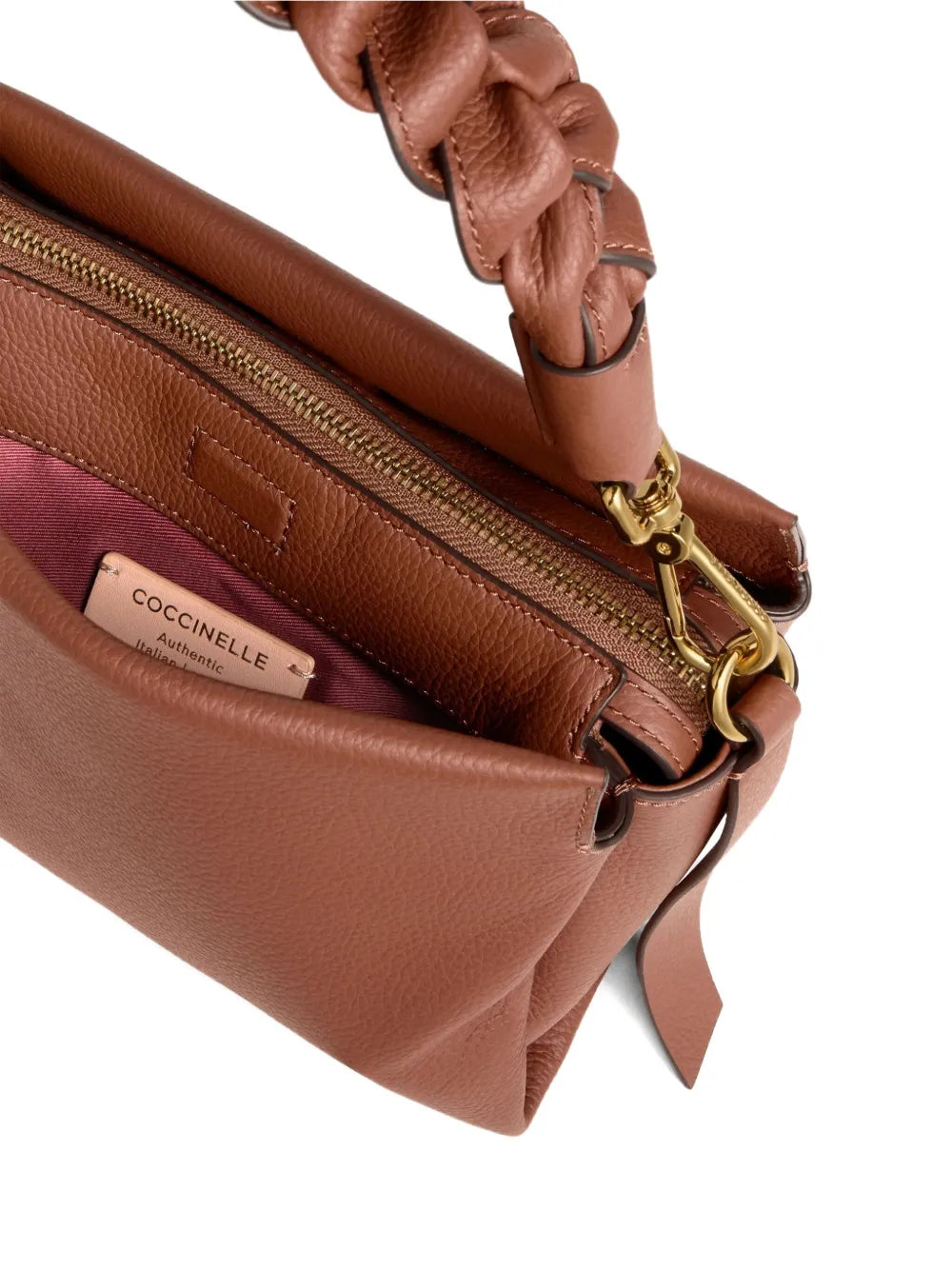 Coccinelle Small Boheme Braided Handle Leather Shoulder Bag