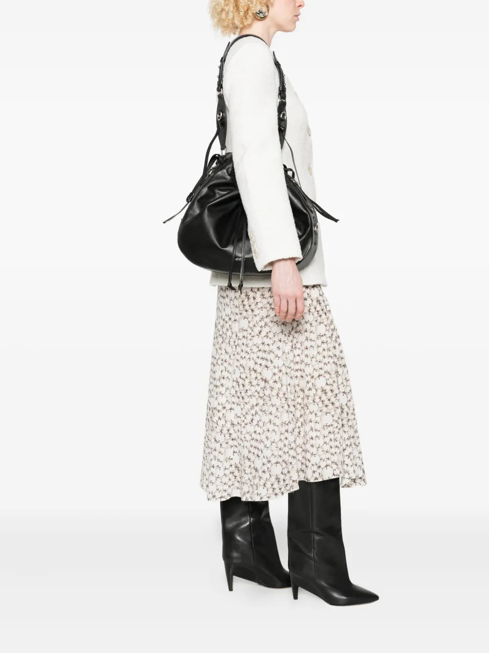 Isabel Marant Drawstring Leather Shoulder Bag