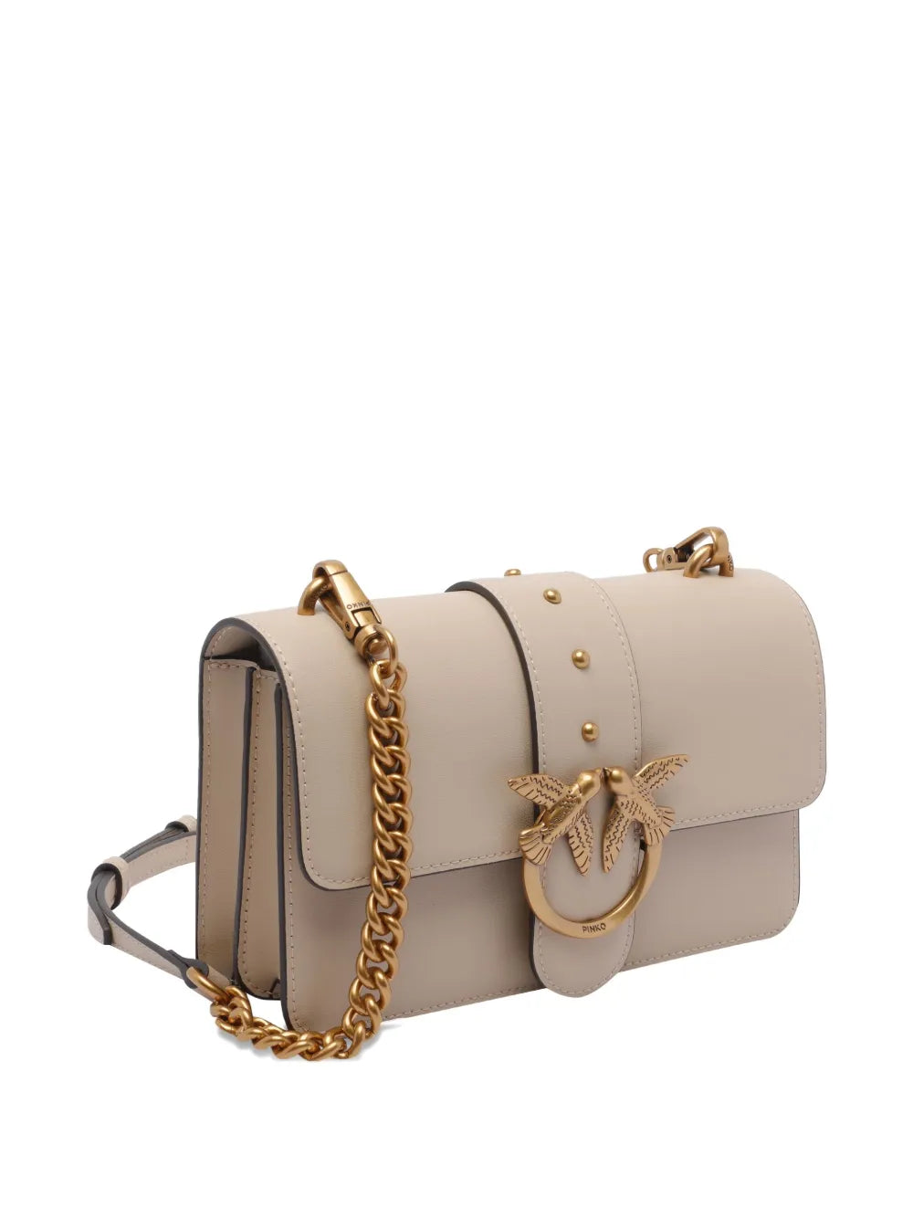 Pinko Logo Embellished Flap Shoulder Bag
