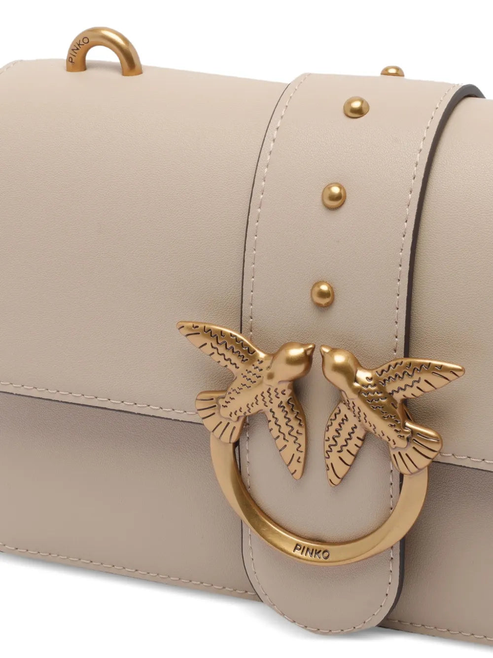 Pinko Logo Embellished Flap Shoulder Bag