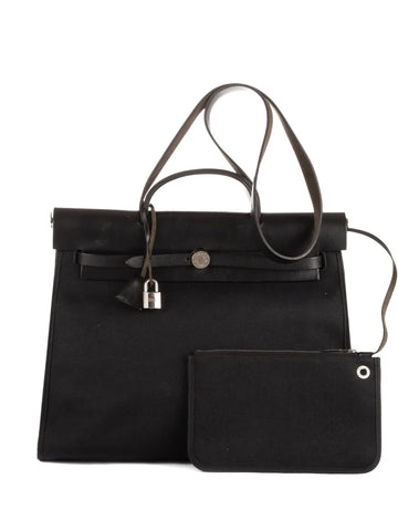 Hermes Pre Owned 2000 Leather Trim Shoulder Bag