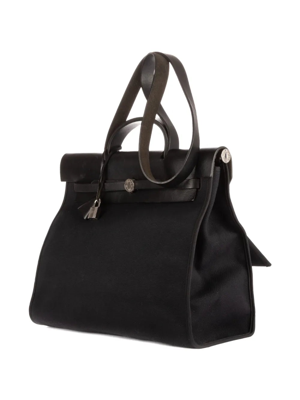 Hermes Pre Owned 2000 Leather Trim Shoulder Bag