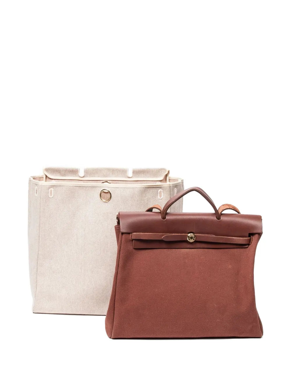 Hermes Pre Owned Leather Trimmed Shoulder Bag