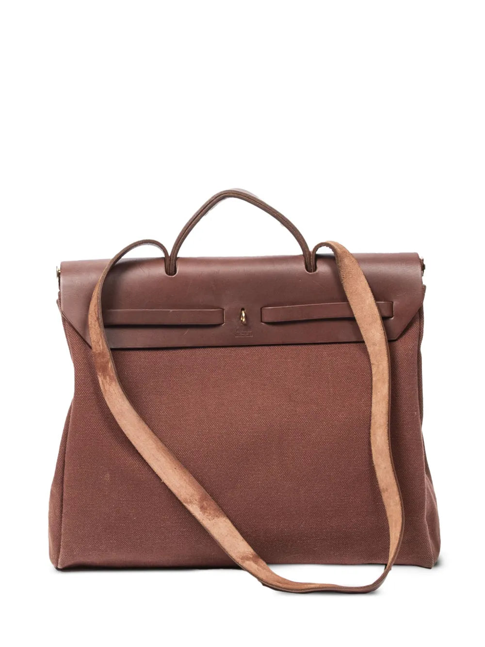 Hermes Pre Owned Leather Trimmed Shoulder Bag