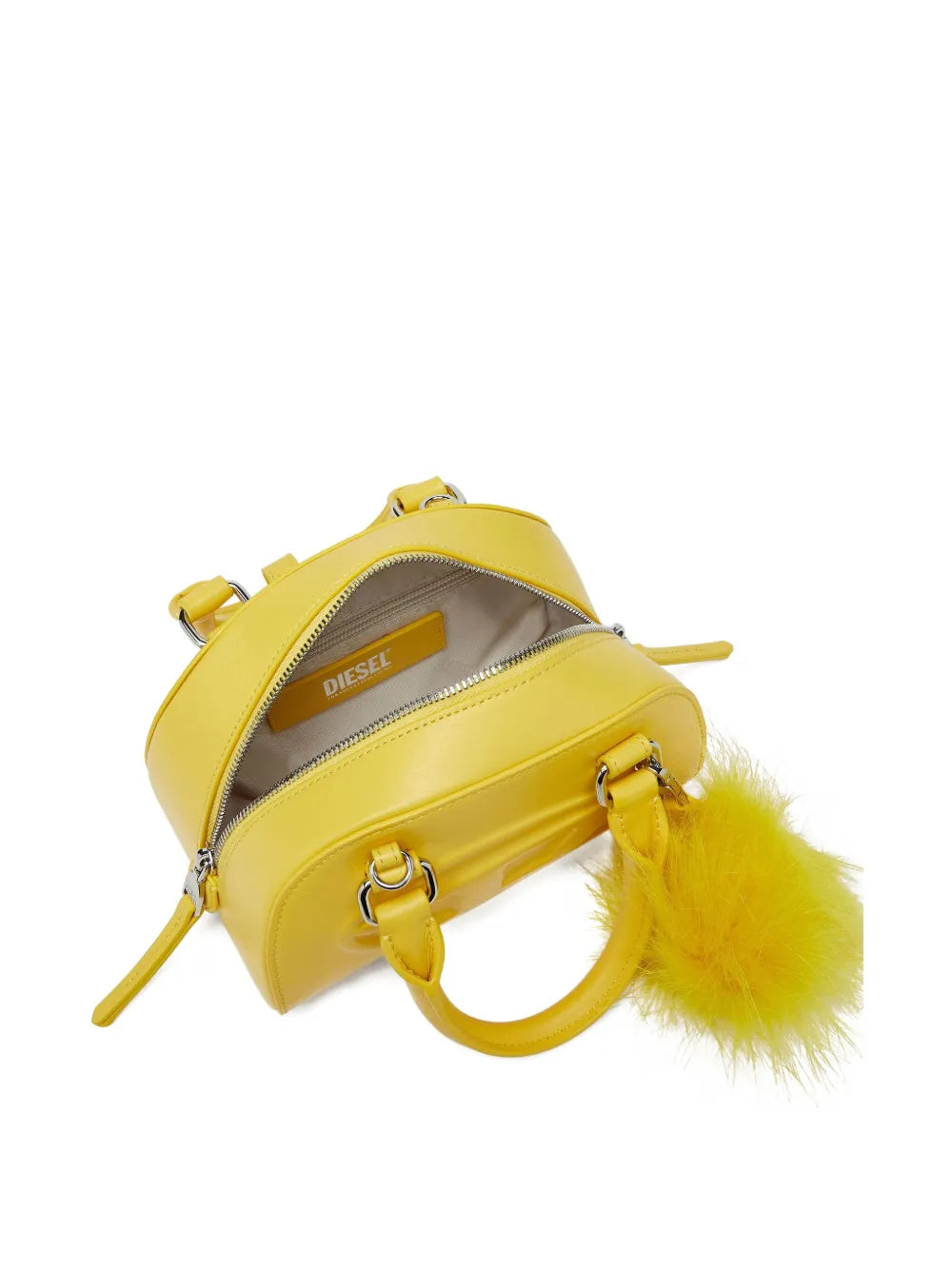 Diesel Mini Embossed Logo Pompom Embellished Shoulder Bag