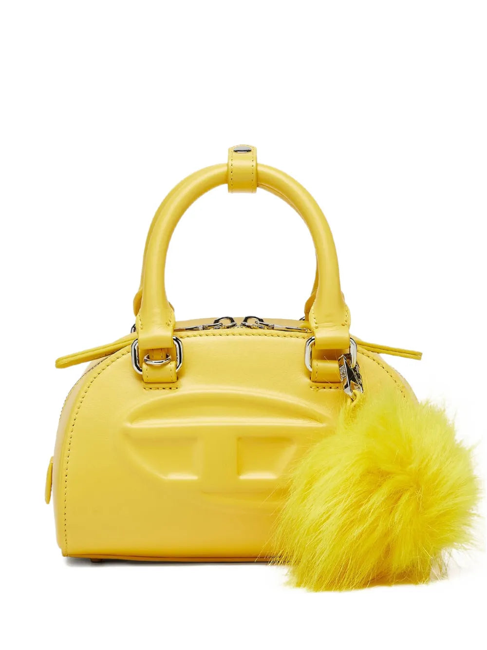 Diesel Mini Embossed Logo Pompom Embellished Shoulder Bag