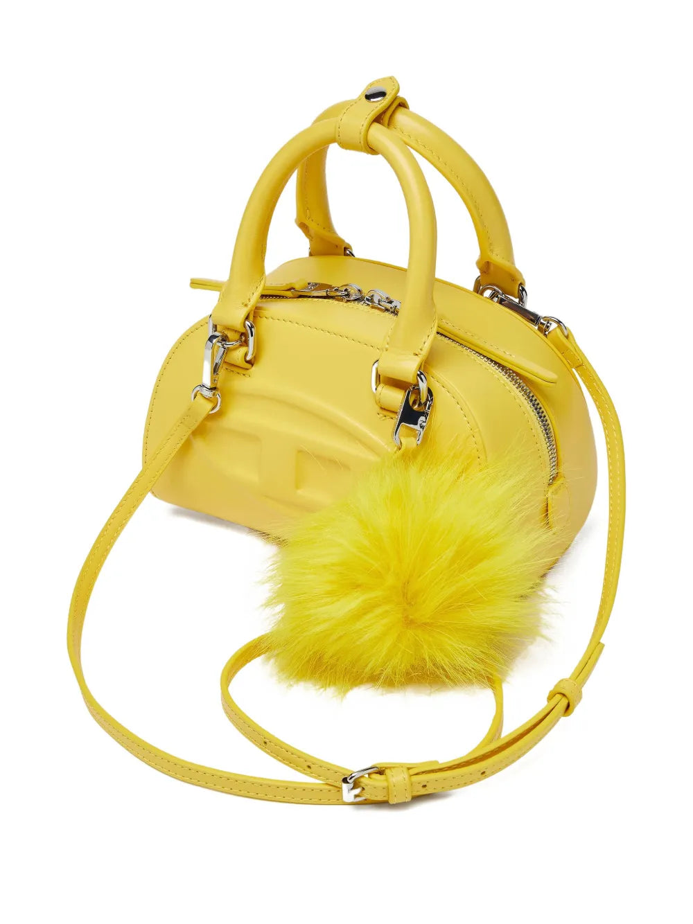 Diesel Mini Embossed Logo Pompom Embellished Shoulder Bag