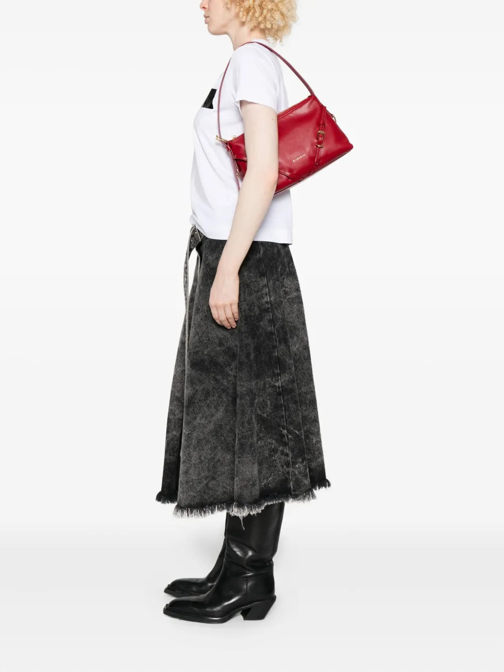 Givenchy Mini Voyou Buckle Detail Leather Tote Bag