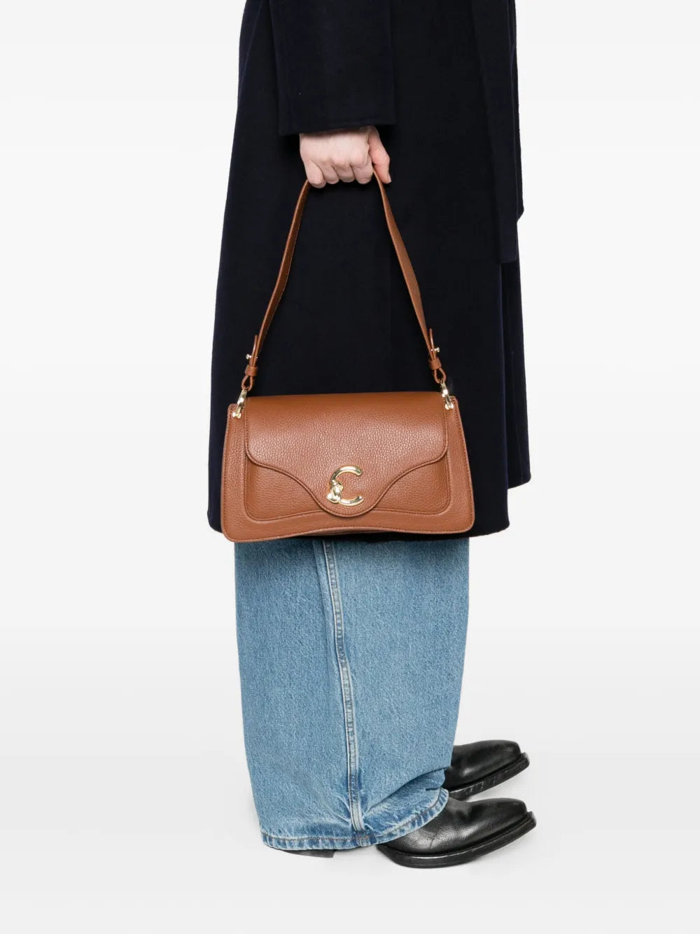 Coccinelle Medium C Me Leather Curved Shoulder Bag