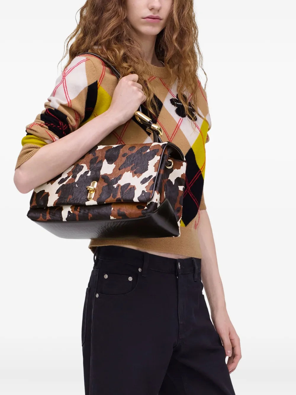 Marc Jacobs Large Dual Hair Calf Shoulder Bag
