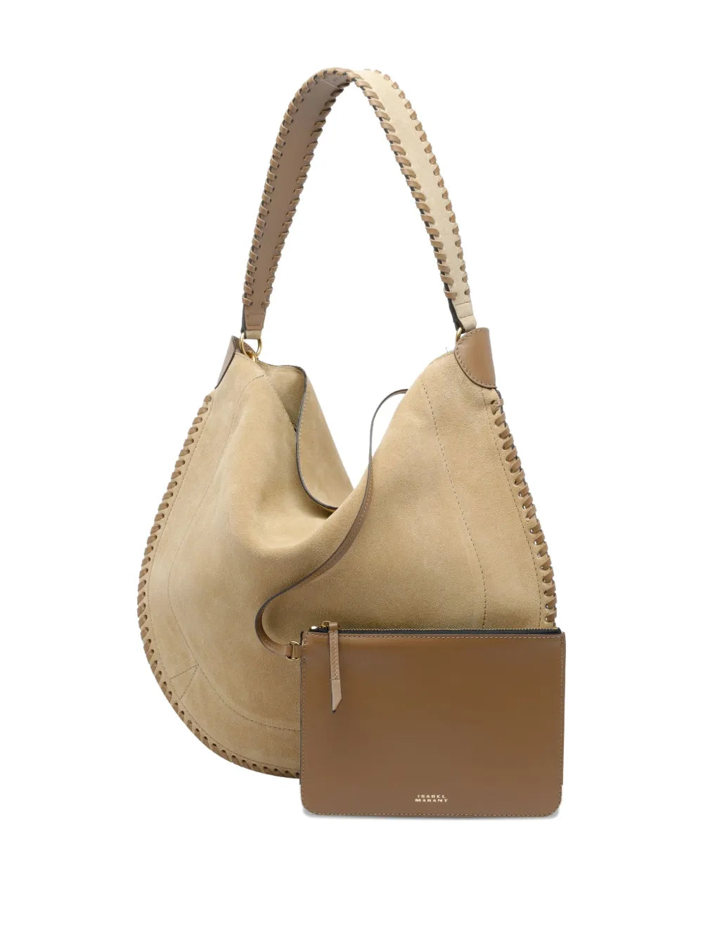 Isabel Marant Oskan Braided Trim Suede Shoulder Bag