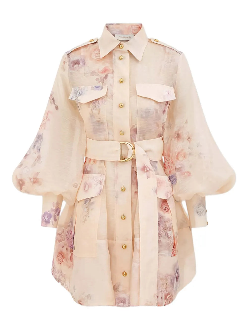 Zimmermann Floral Print Belted Mini Dress