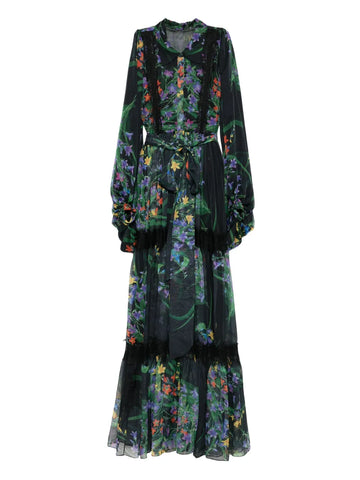 Miau By Clara Rotescu Floral Print Maxi Dress