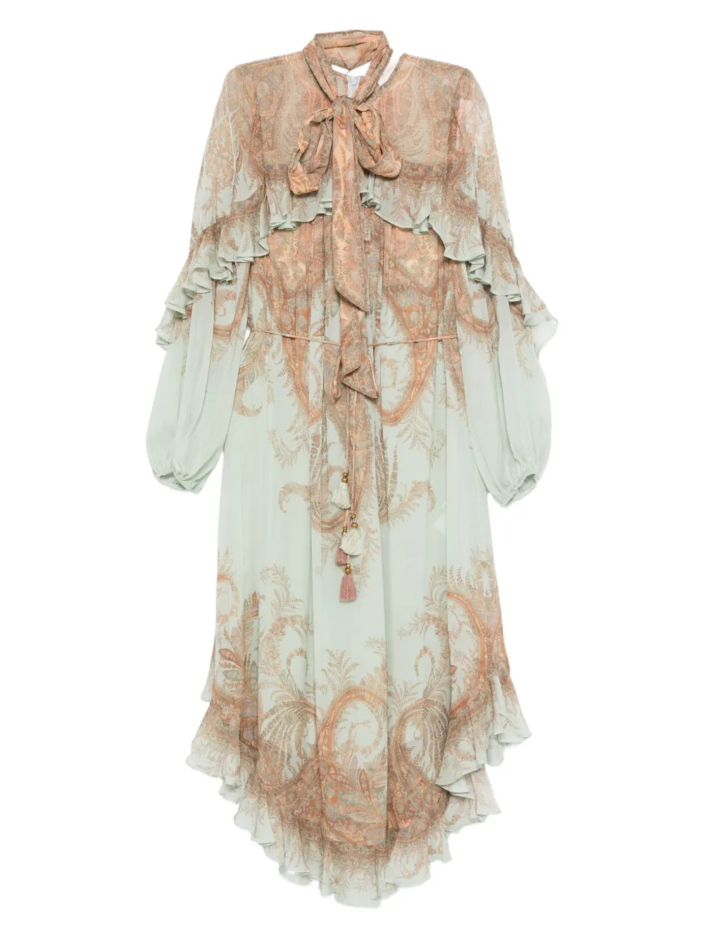 Zimmermann Paisley Print Ruffled Dress