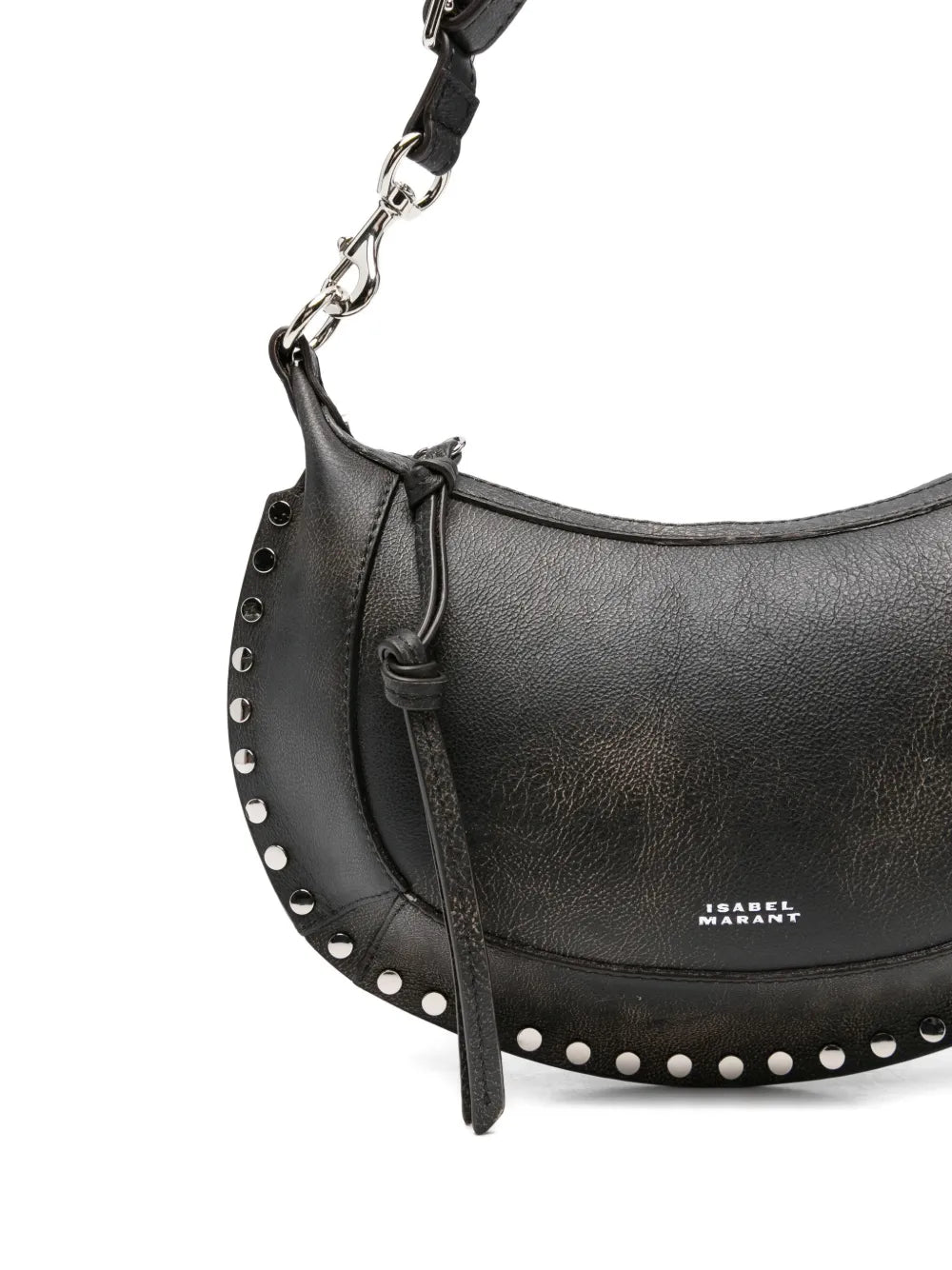 Isabel Marant Oskan Moon Stud Embellished Leather Shoulder Bag