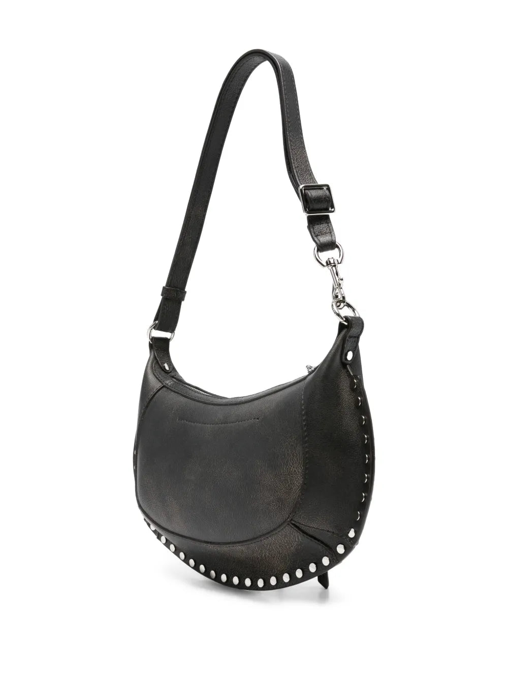 Isabel Marant Oskan Moon Stud Embellished Leather Shoulder Bag