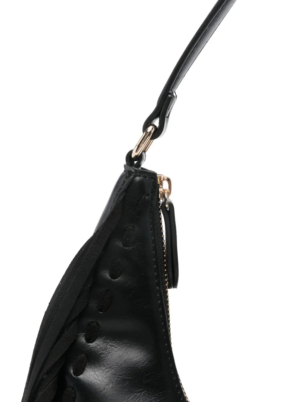 Twinset Fringe Detail Leather Shoulder Bag