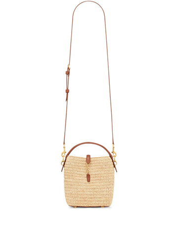 Saint Laurent Mini Le 37 Raffia Bucket Bag