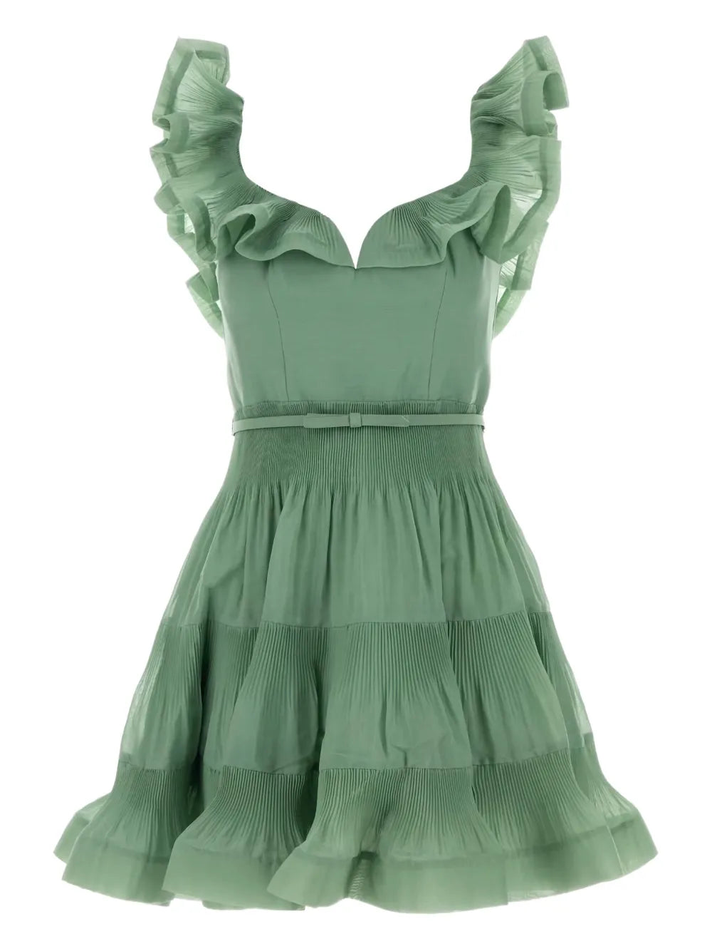 Zimmermann Pleated Ruffled Mini Dress