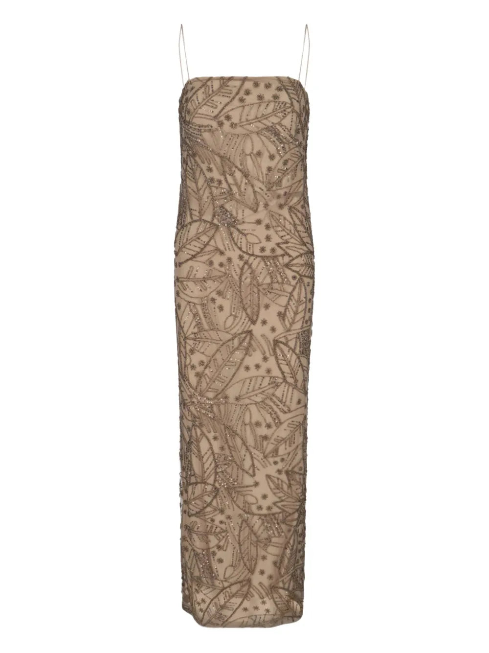 Lauren Ralph Lauren Leaf Pattern Beaded Dress