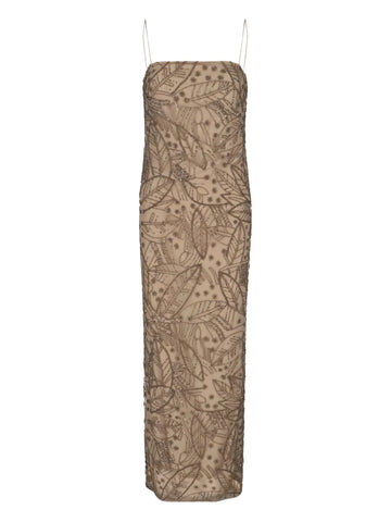 Lauren Ralph Lauren Leaf Pattern Beaded Dress