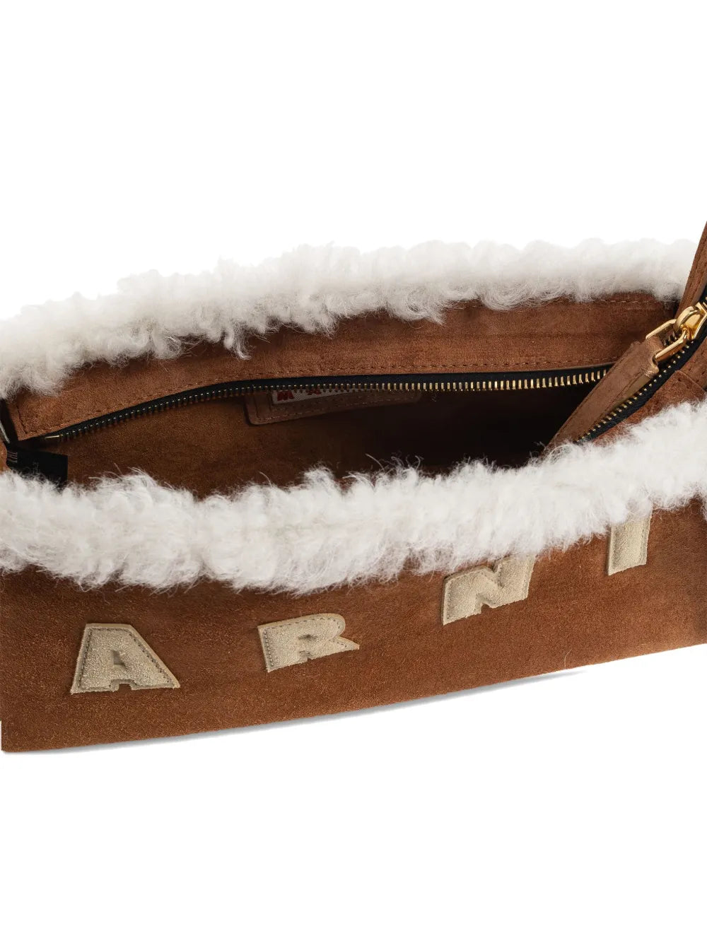 Marni Faux Shearling Applique Shoulder