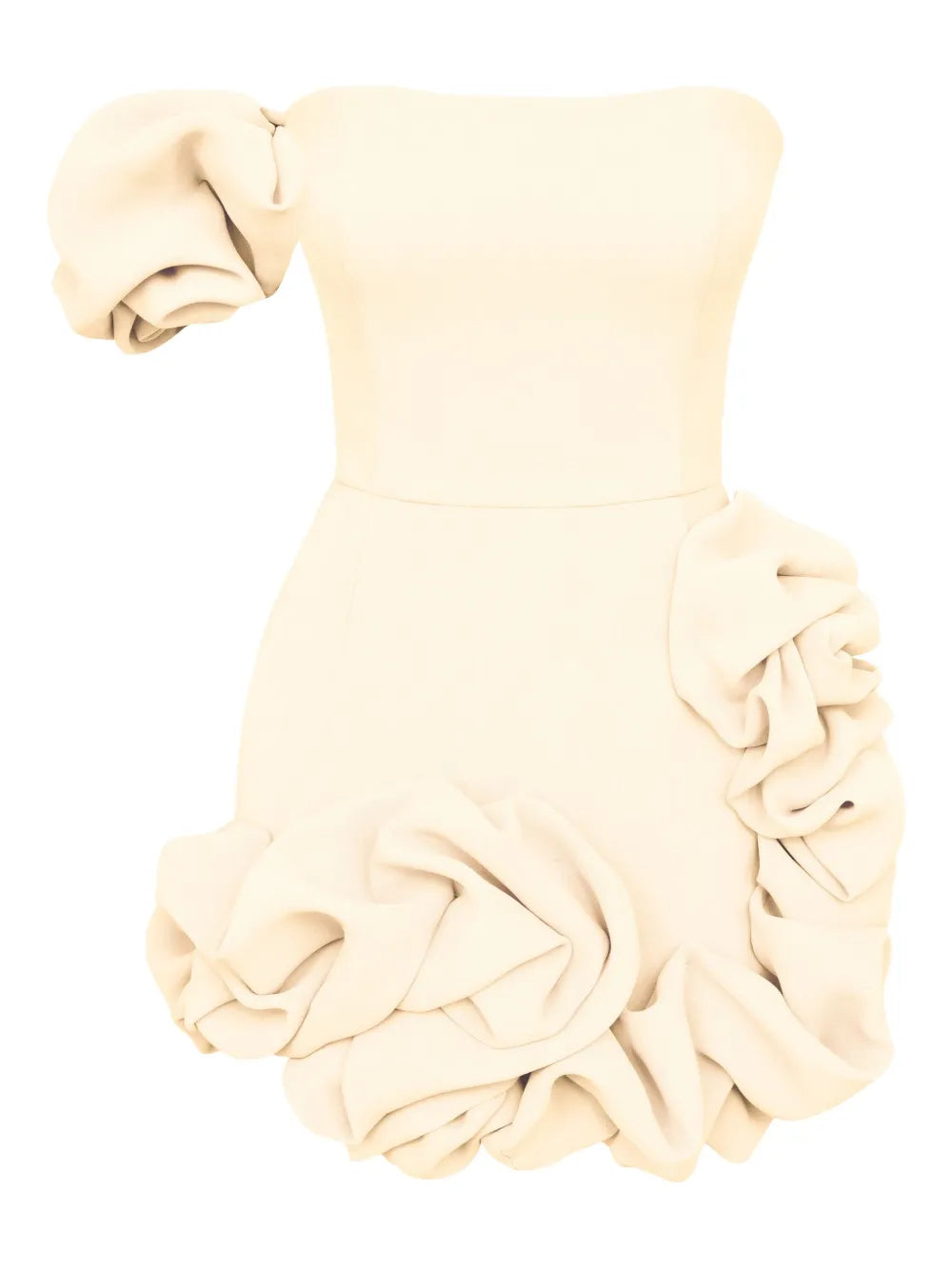 Post Meridiem One Shoulder Ruffled Mini Dress