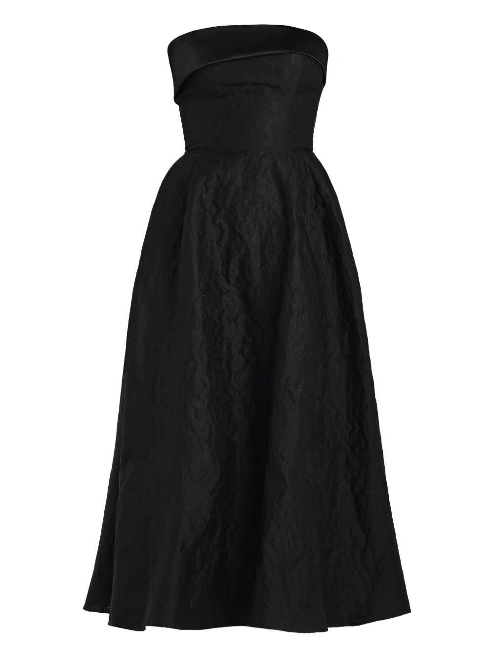 Post Meridiem Jacquard Satin Panel Midi Dress