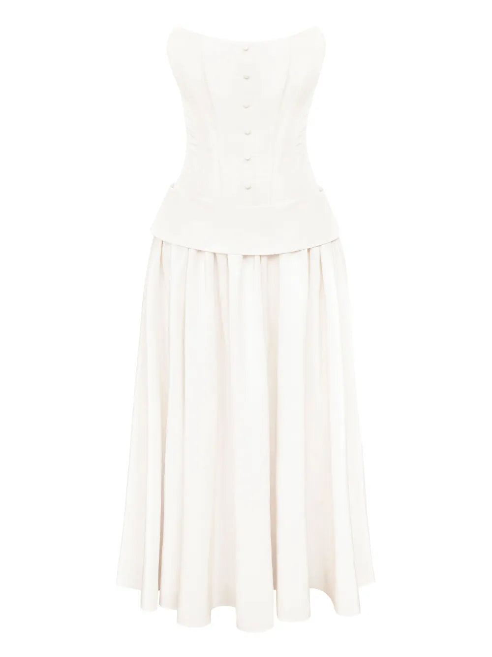 Post Meridiem Serment Buttoned Corset Maxi Dress