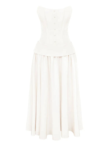 Post Meridiem Serment Buttoned Corset Maxi Dress