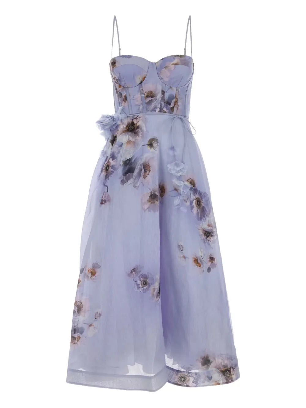 Zimmermann Hypnotic Picnic Floral Print Midi Dress