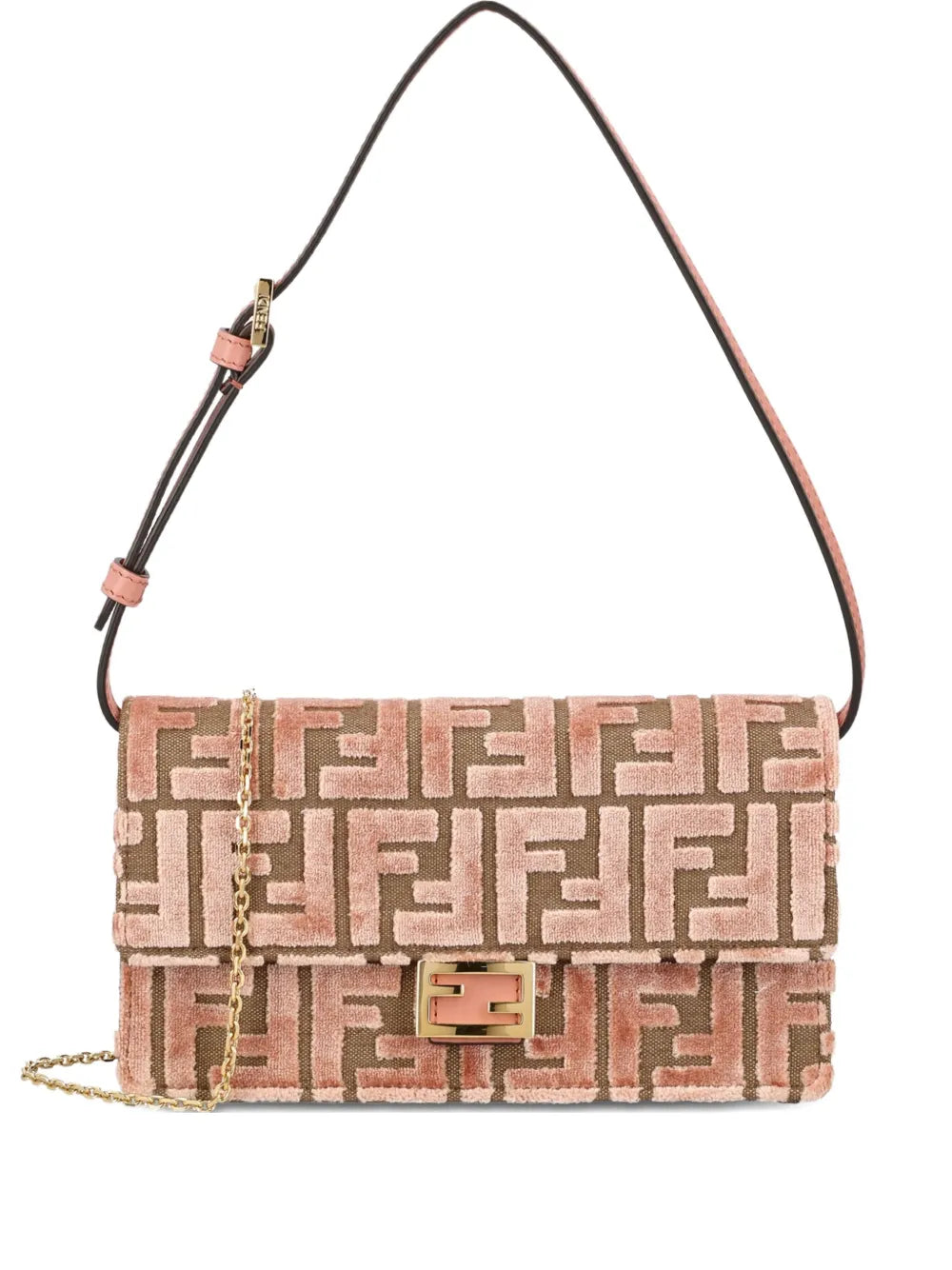 Fendi Medium Baguette Jacquard Velvet Shoulder Bag