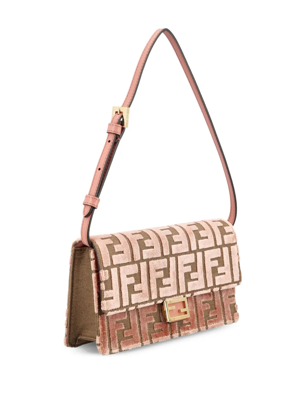 Fendi Medium Baguette Jacquard Velvet Shoulder Bag