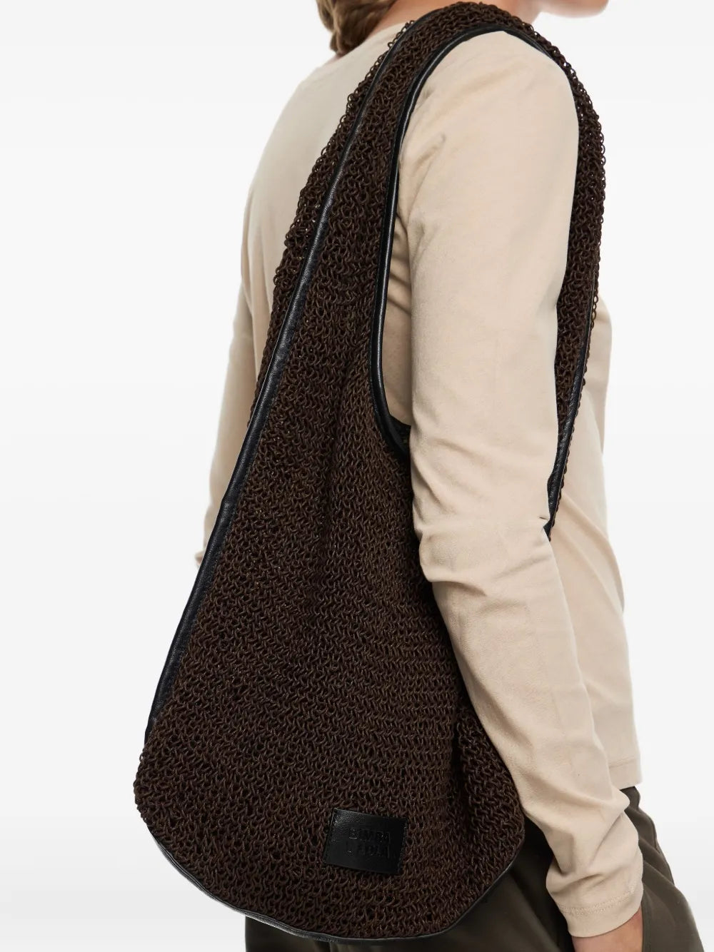 Bimba Y Lola Leather Trimmed Shoulder Bag