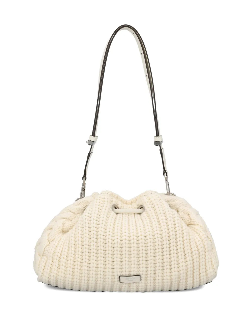 Jimmy Choo Cable Knit Drawstring Shoulder Bag
