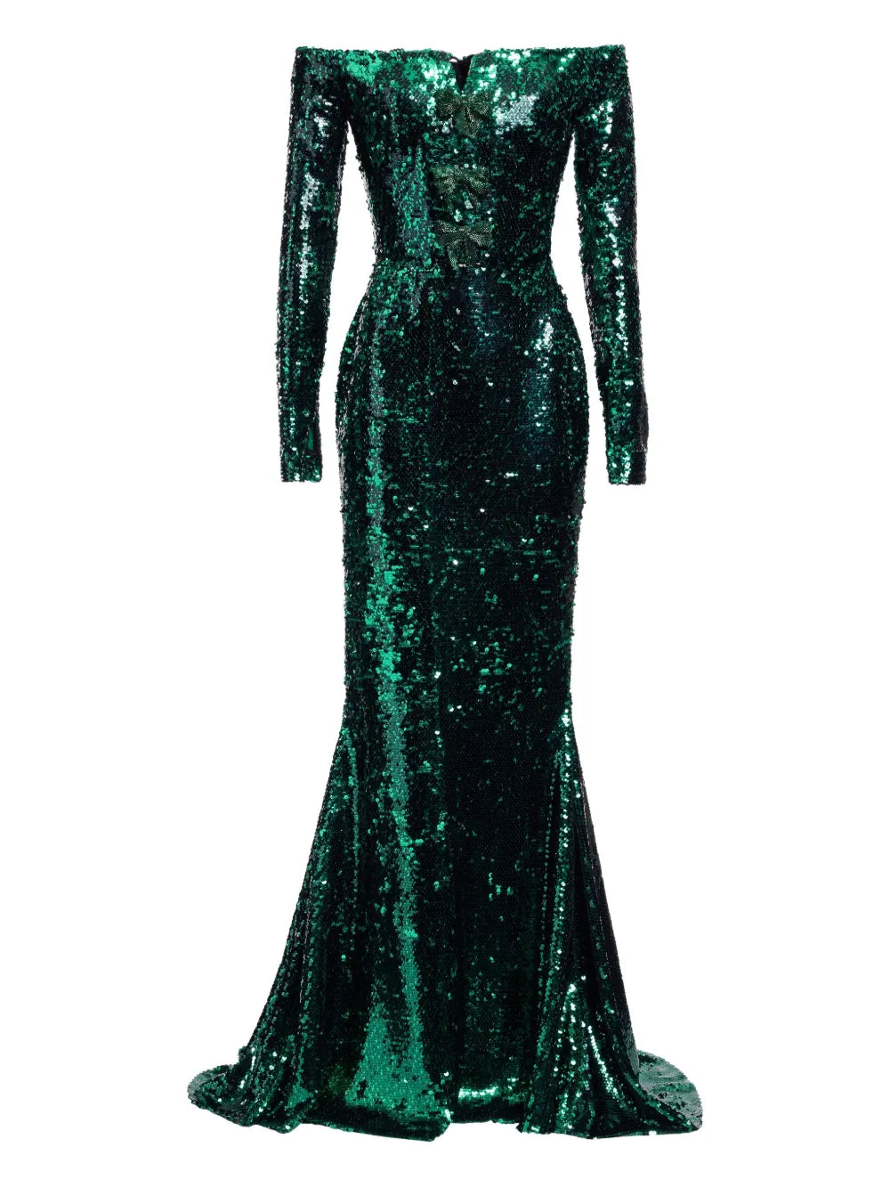 Elie Saab Embellished Off The Shoulder Maxi Dress