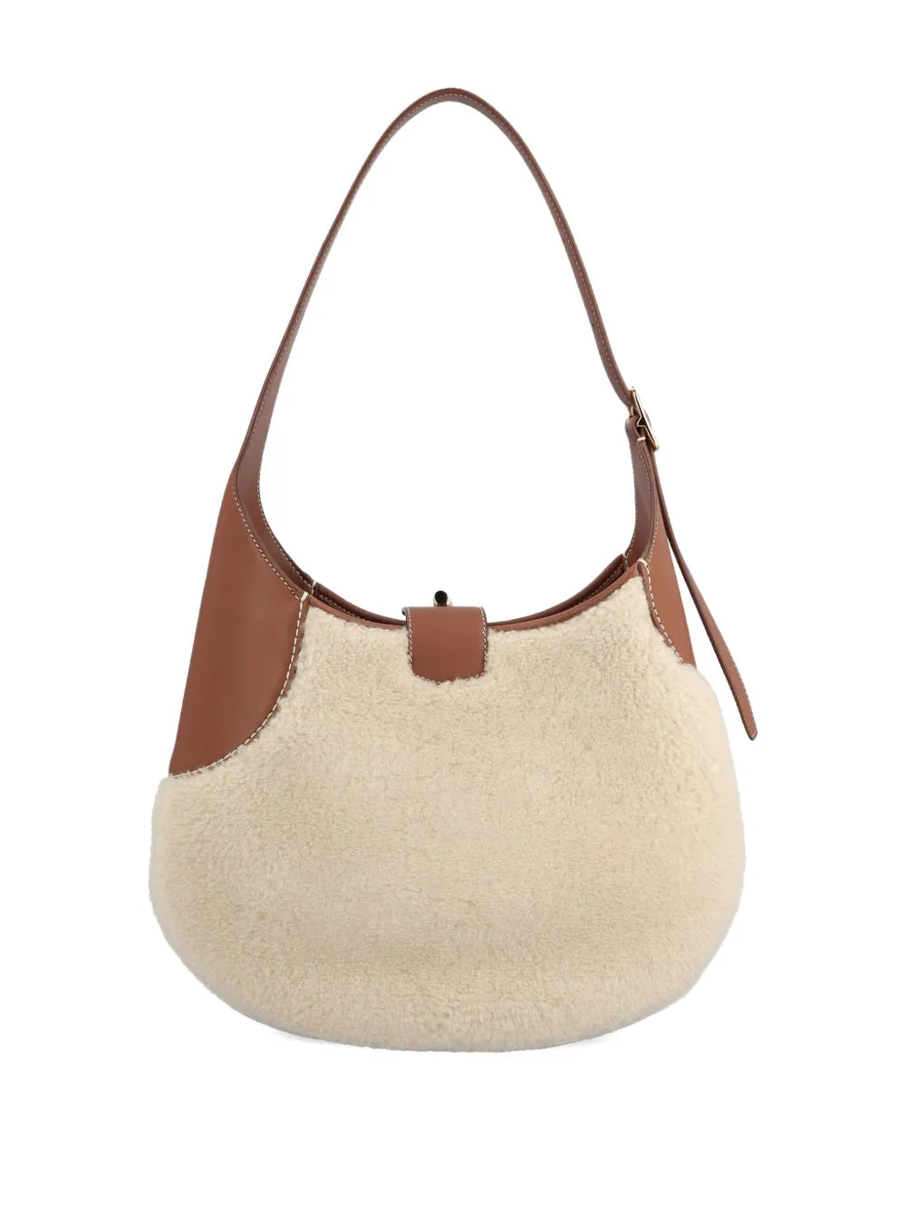Loro Piana Medium Bobbin Shearling Leather Trim Shoulder Bag