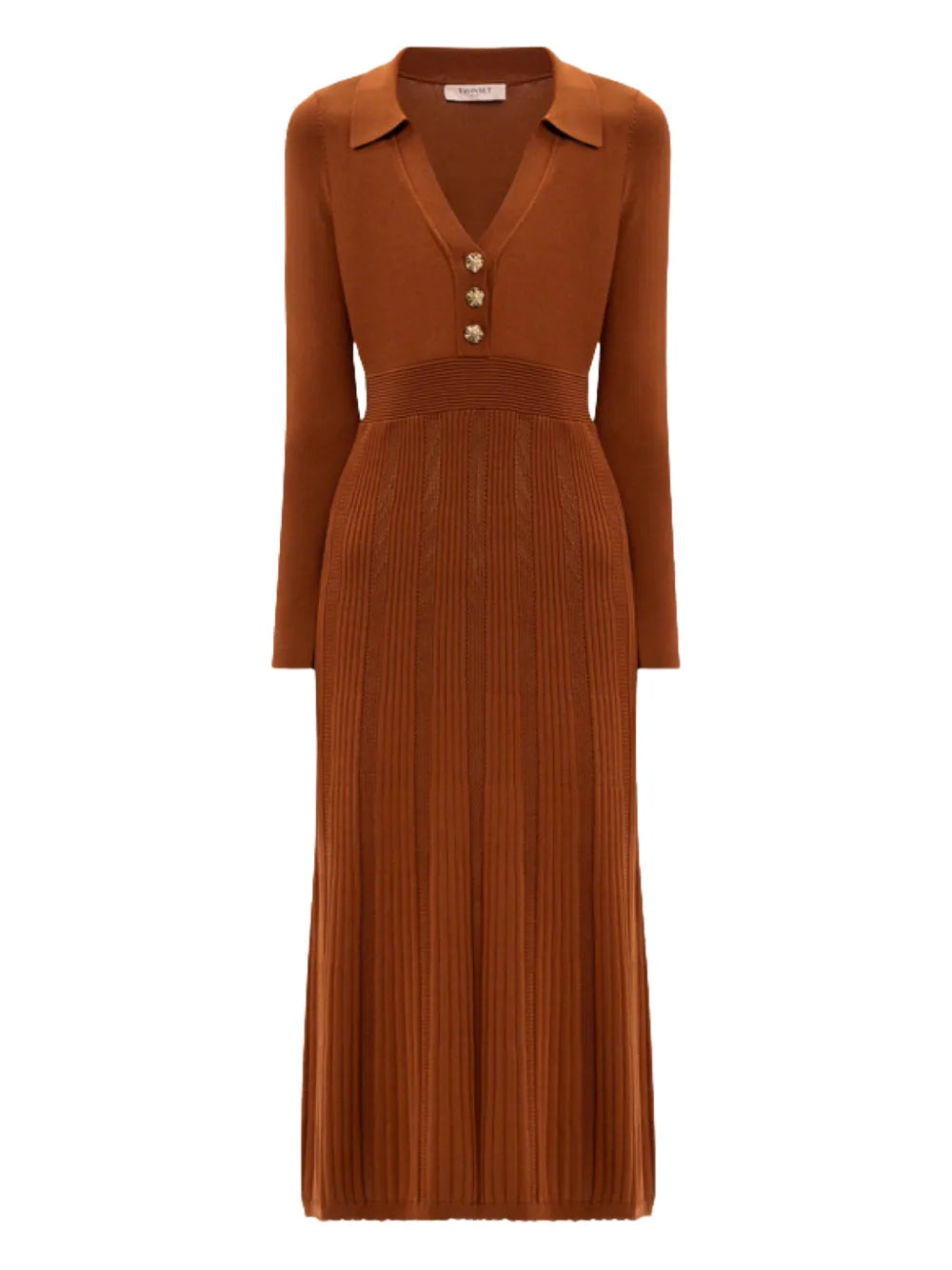 Twinset Button Ribbed Midi Dress