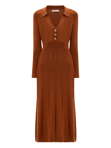 Twinset Button Ribbed Midi Dress