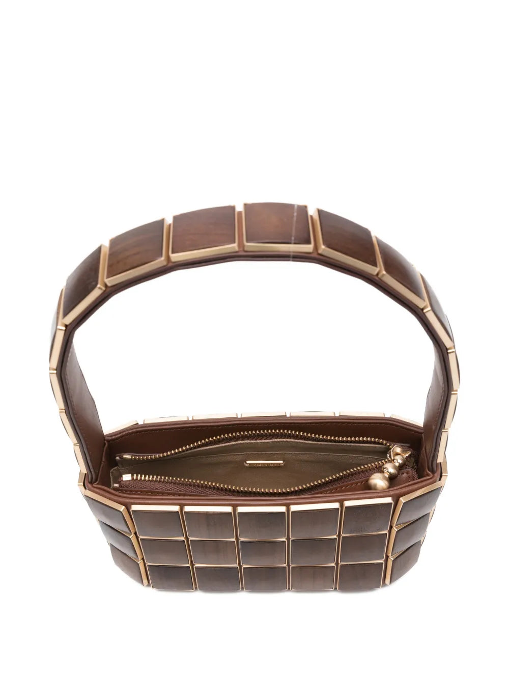 Cult Gaia Romy Panelled Wood Shoulder Bag