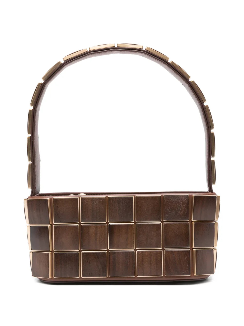 Cult Gaia Romy Panelled Wood Shoulder Bag