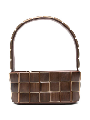 Cult Gaia Romy Panelled Wood Shoulder Bag