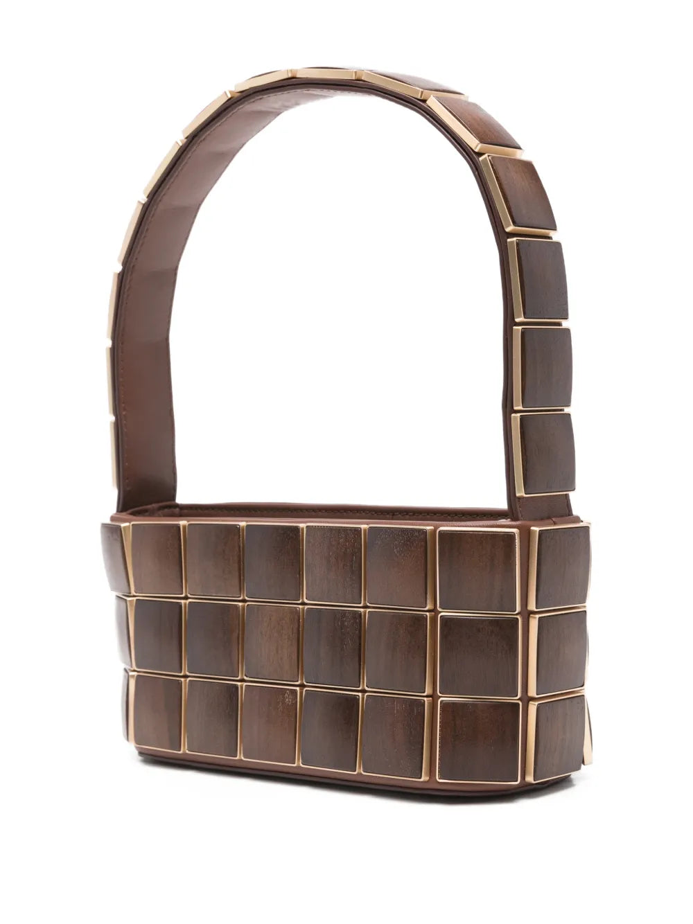 Cult Gaia Romy Panelled Wood Shoulder Bag