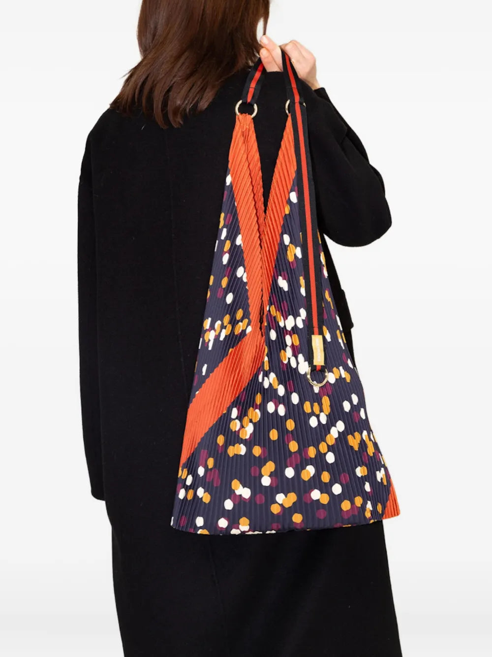 Multitudes Bags Valeria Pleated Polka Dot Shoulder Bag