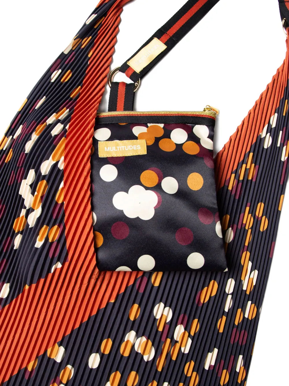 Multitudes Bags Valeria Pleated Polka Dot Shoulder Bag