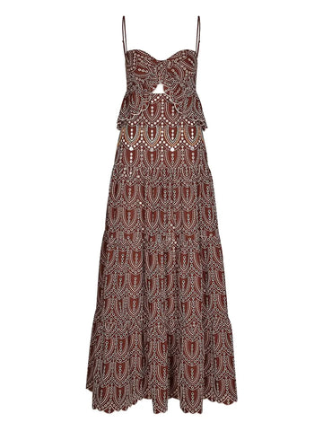 Johanna Ortiz Entre Flechas Embroidered Details Maxi Dress