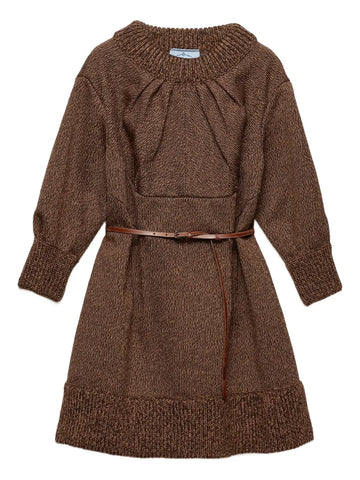 Prada Mouline Wool Mini Dress