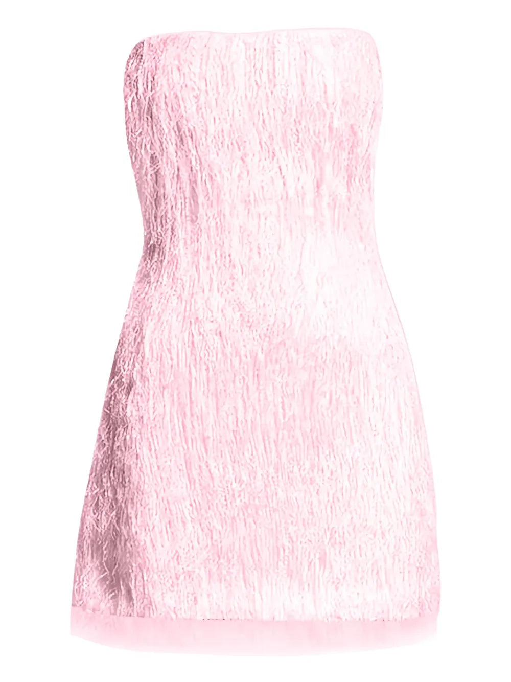Rachel Gilbert Fringe Strapless Mini Dress